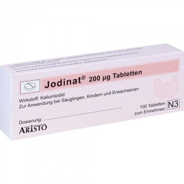 Таблетки для профилактики дефицита йода JODINAT 200 μg Tabletten 100 шт Aristo Pharma Таблетки для профилактики дефицита йода JODINAT 200 μg Tabletten 100 шт Aristo Pharma
